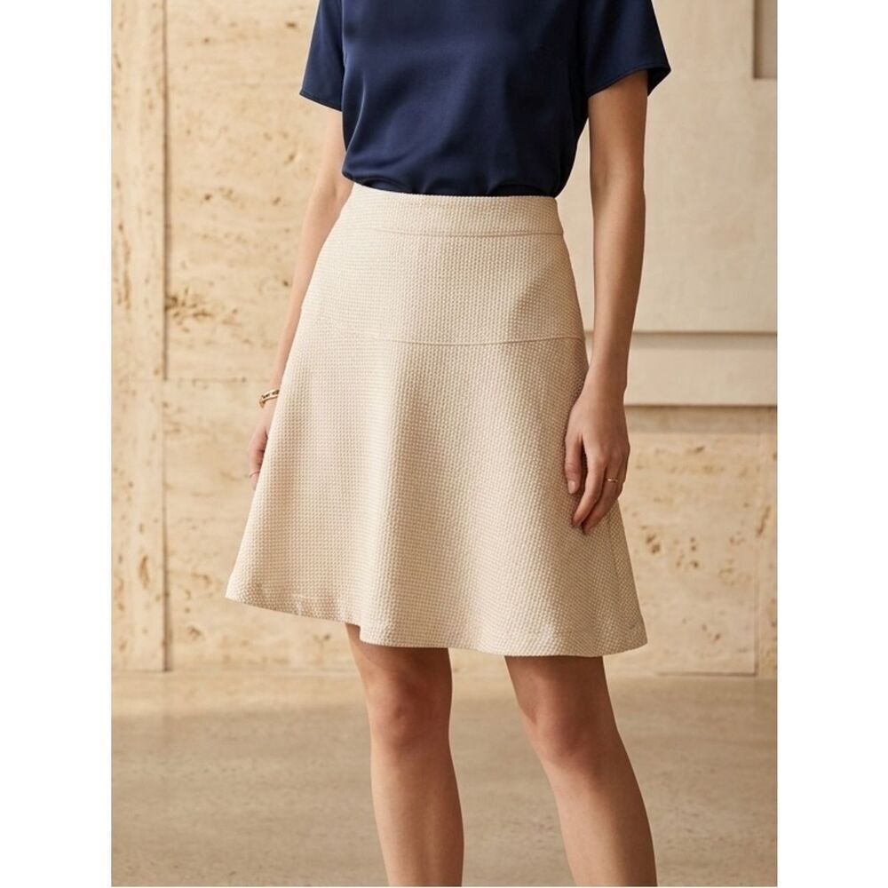 Take 50% OFF- New York & Company Cream A-Line Women’s Skirt, Size-2